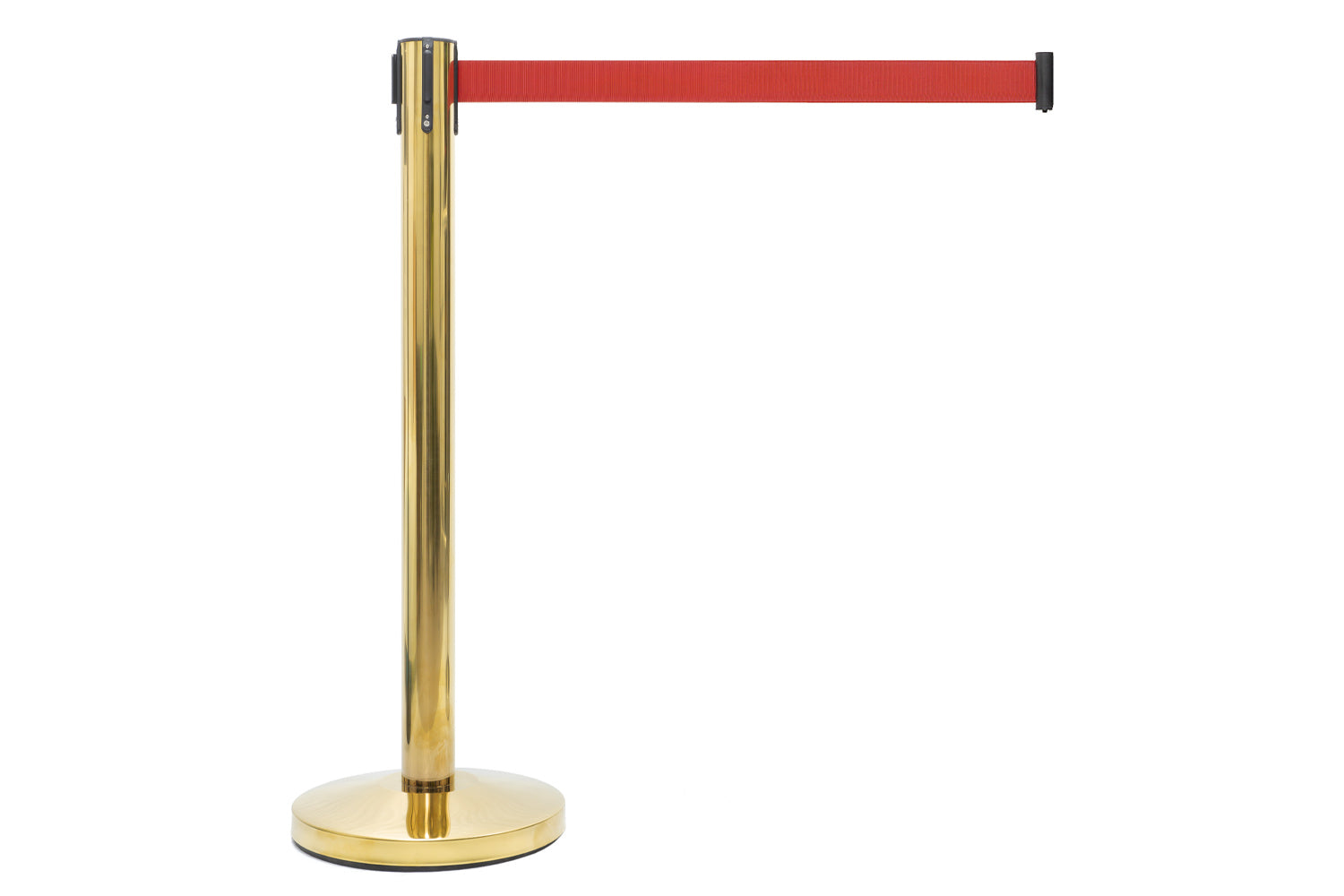 Afzetpaal met trekband | Messing - Rood | GJ Floors