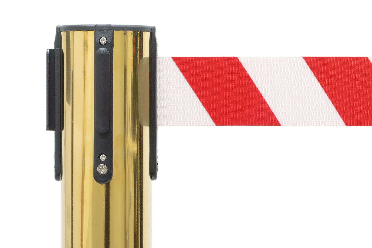 Afzetpaal met trekband | Messing - Rood-Wit