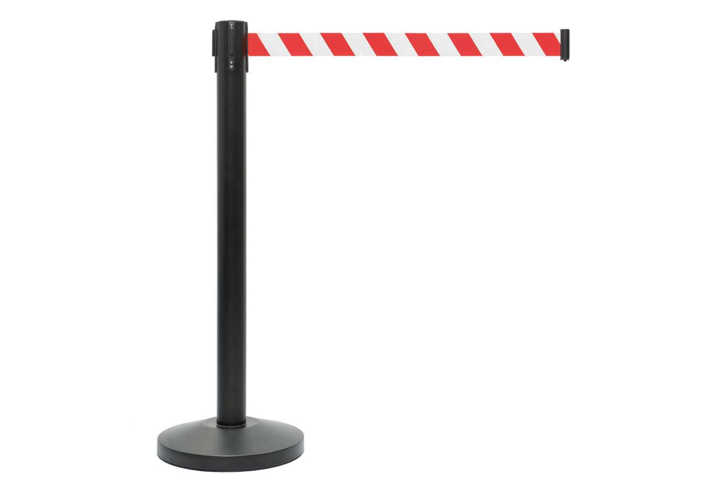 Afzetpaal met trekband | Zwart - Rood-Wit