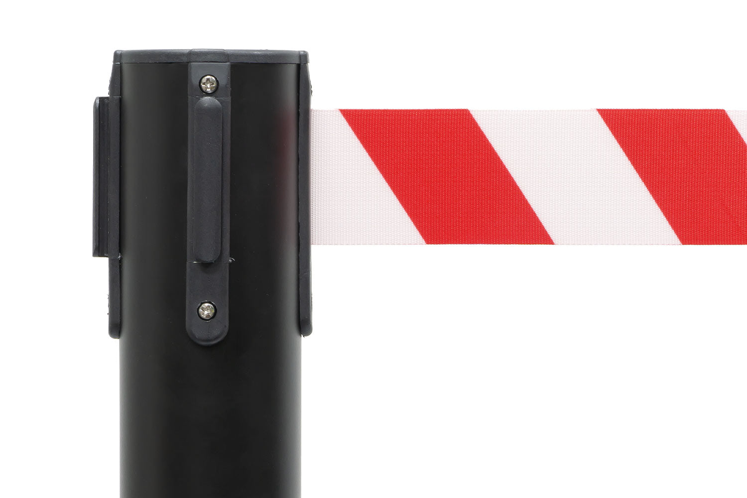 Afzetpaal met trekband | Zwart - Rood-Wit