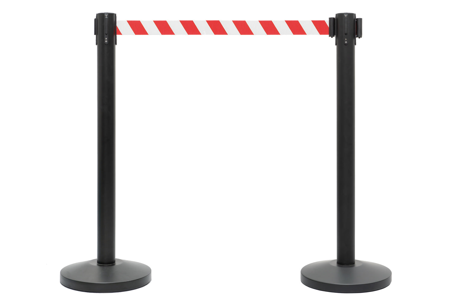 Afzetpaal met trekband | Zwart - Rood-Wit