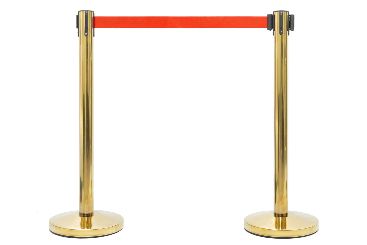 Afzetpaal met trekband | Messing - Sinaasappel Oranje