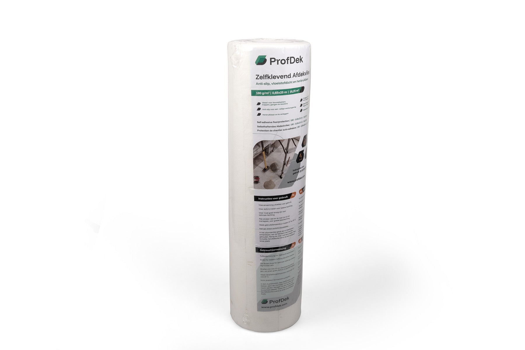 ProfDek | Zelfklevend Afdekvlies 180 | 0,65x25m