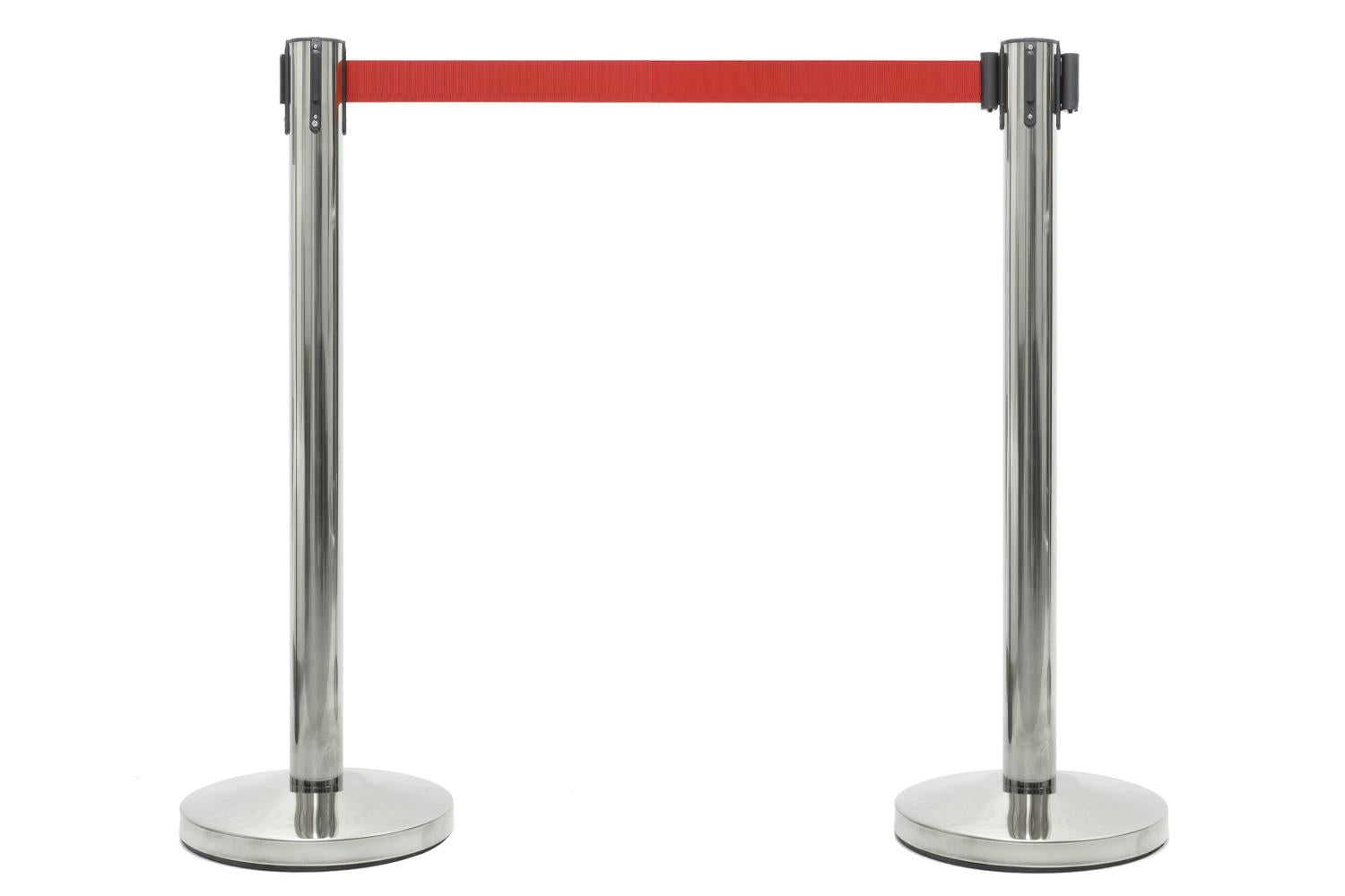 Set afzetpalen met Trekband | Chroom - Rood