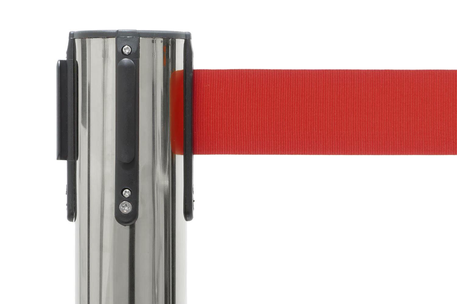 Set afzetpalen met Trekband | Geborsteld Chroom - Rood