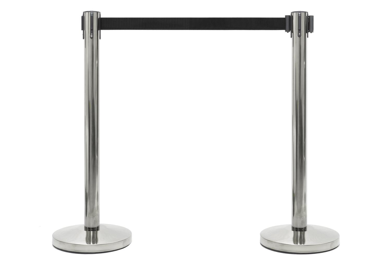 Set afzetpalen met Trekband | Chroom - Zwart