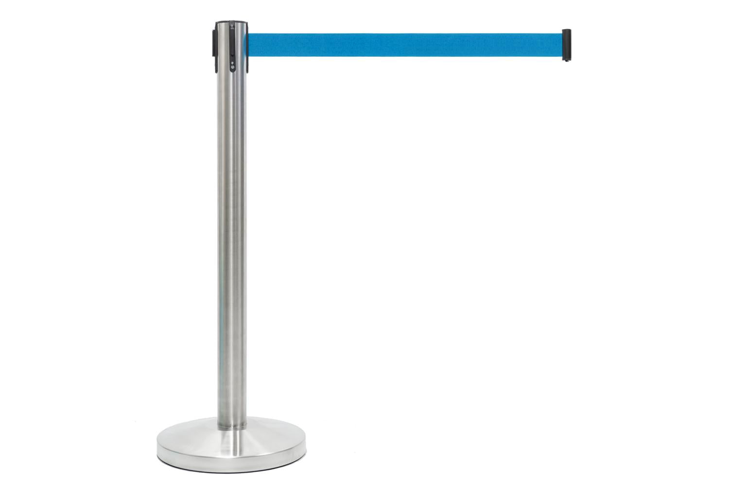 Set afzetpalen met Trekband | Geborsteld Chroom - Lichtblauw