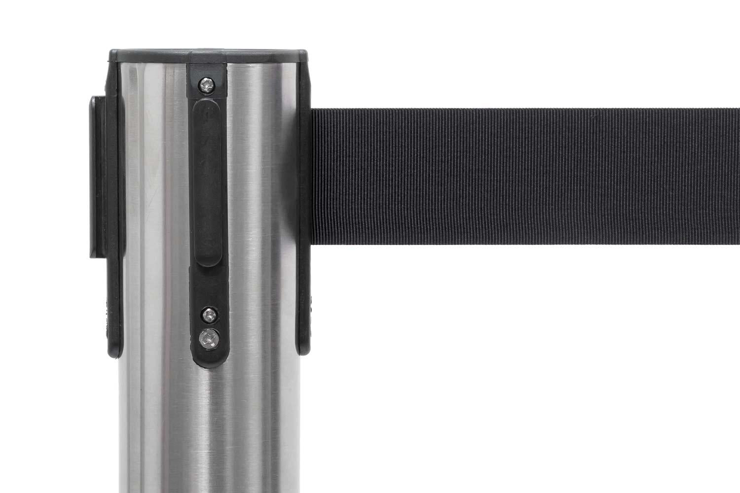 Set afzetpalen met Trekband | Geborsteld Chroom- Zwart