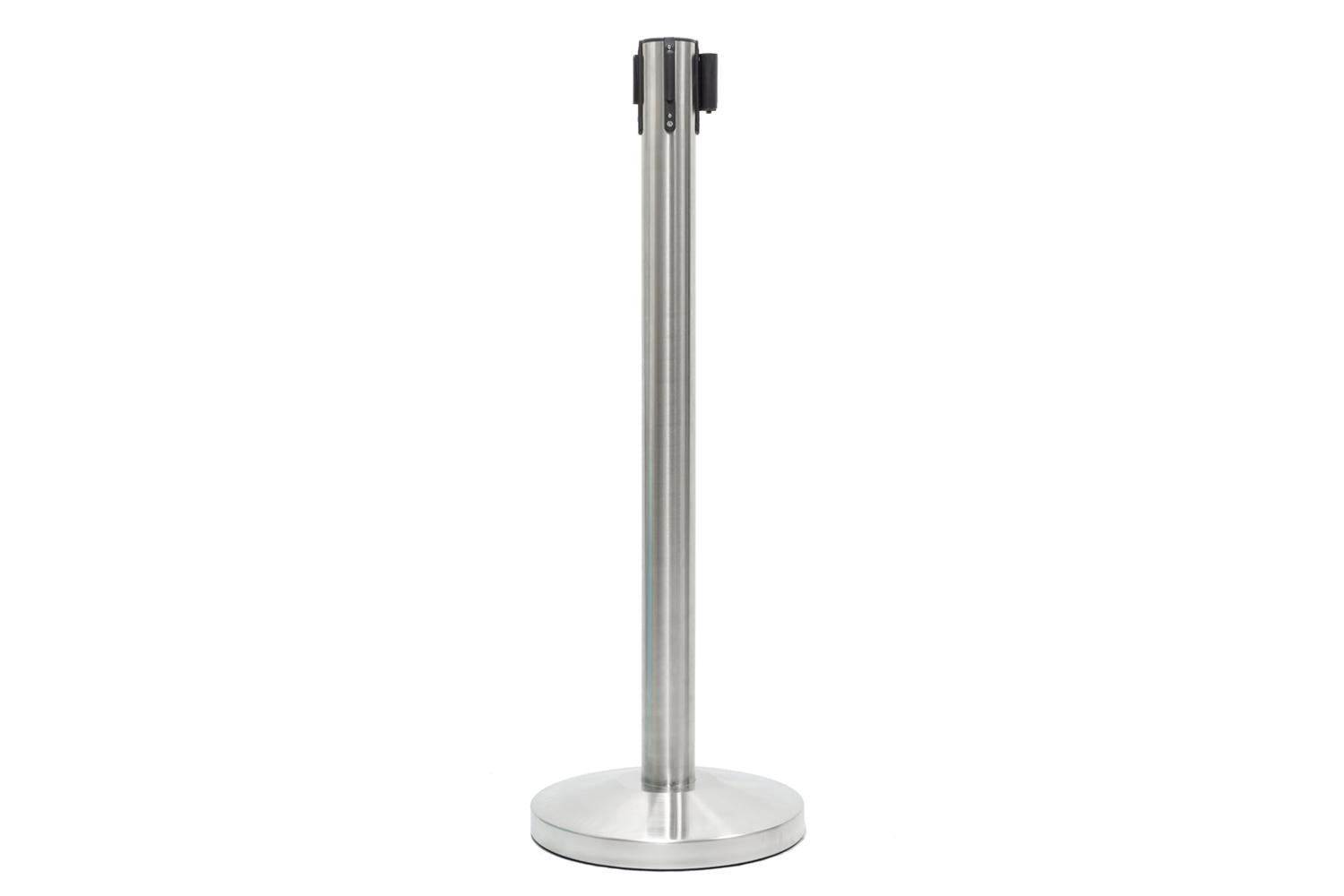 Afzetpaal met trekband | Chroom - Zwart