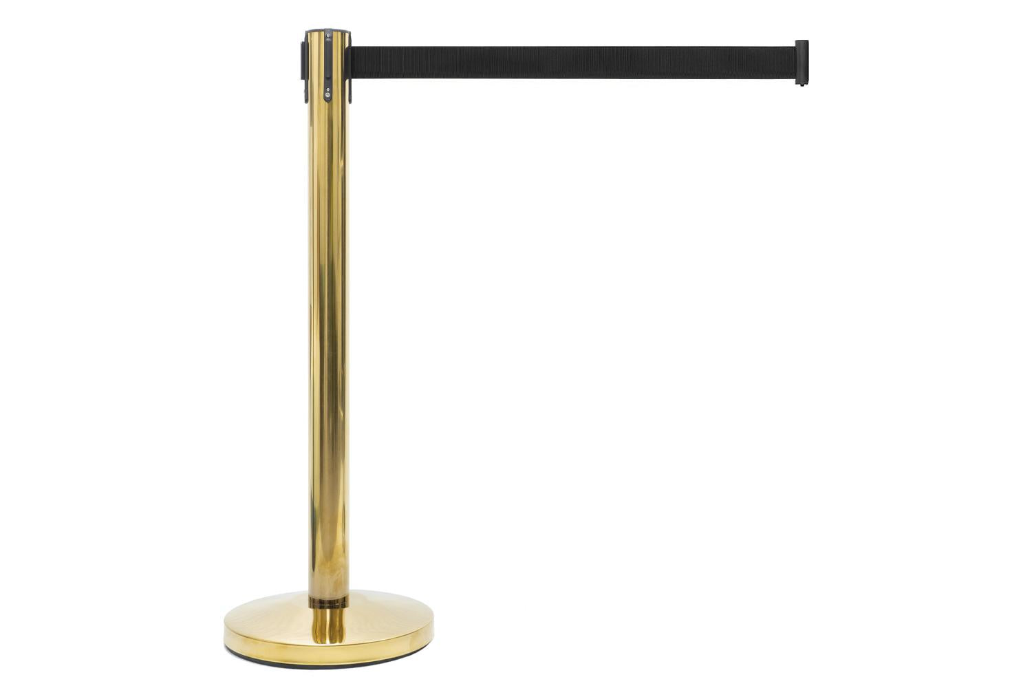 Afzetpaal met trekband | Messing - Zwart