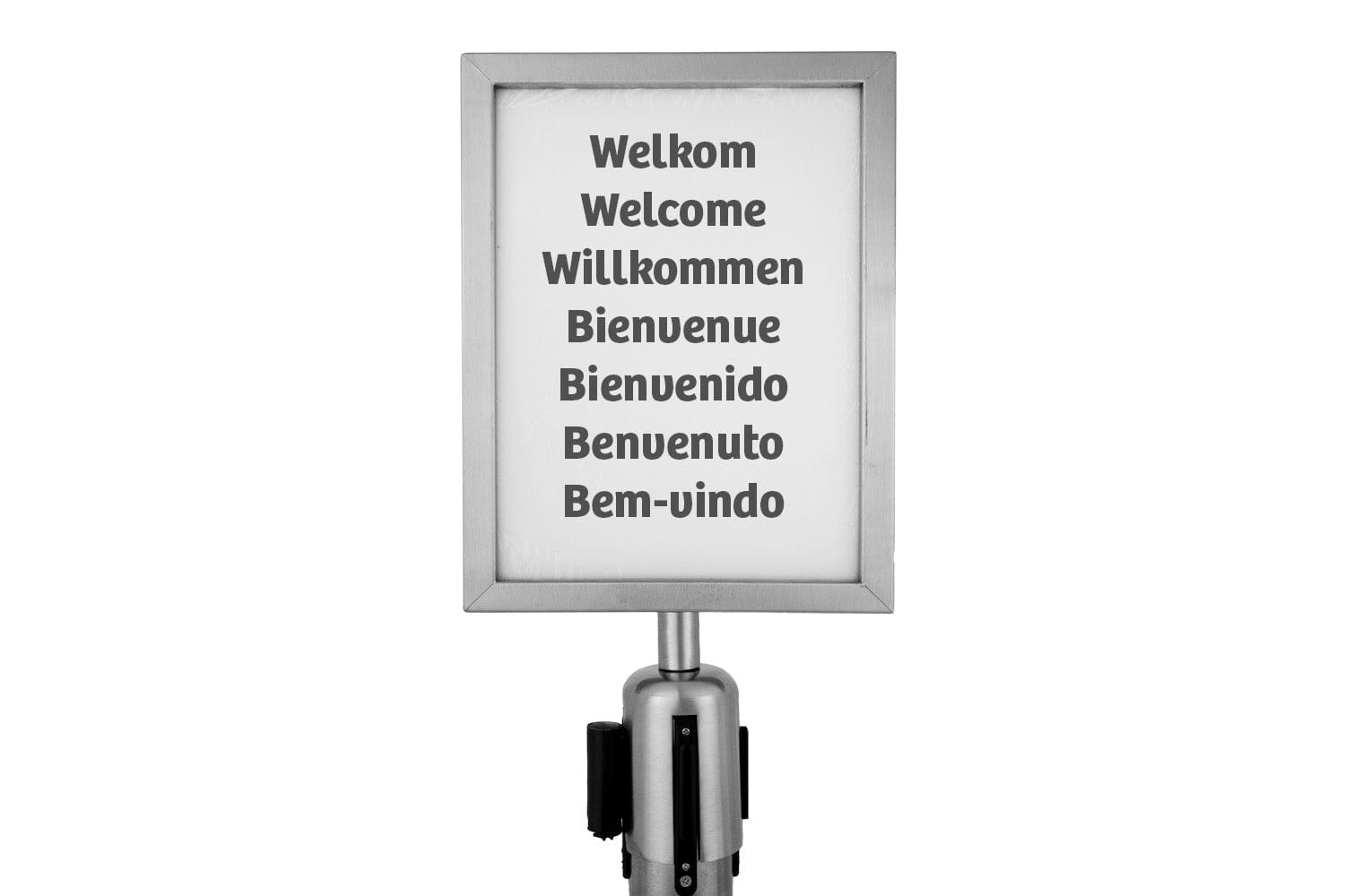 Posterframe A4 staand voor Trekband | Geborsteld Chroom | GJ Floors