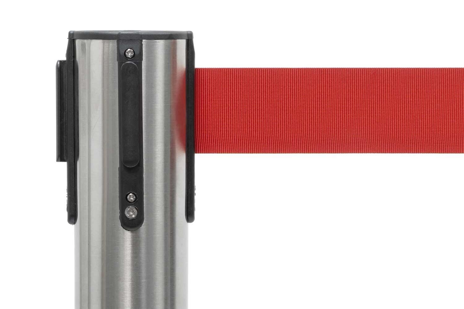 Set afzetpalen met Trekband | Chroom - Rood Afzetpalen Rodelopers 