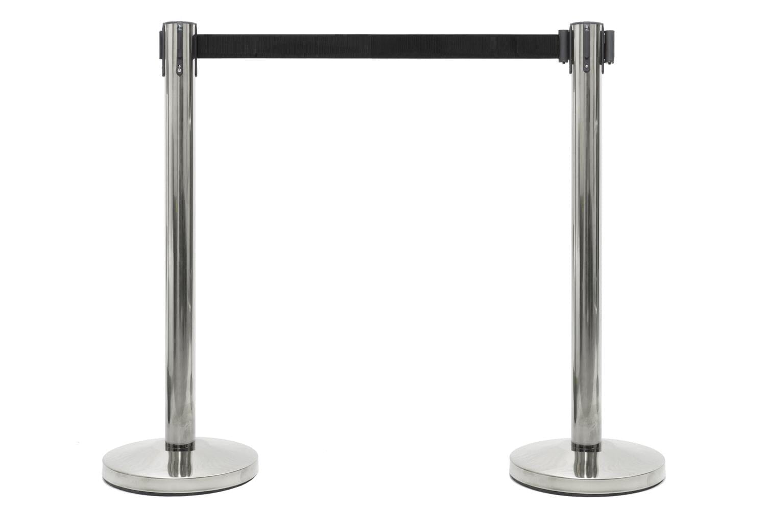 Set afzetpalen met Trekband | Chroom - Zwart Afzetpalen Rodelopers 