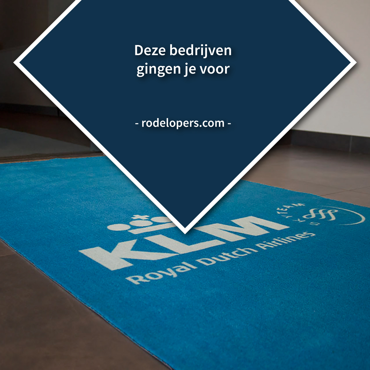 Blauwe printloper van KLM 
